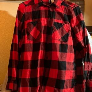 Black and red Plaid Button Down